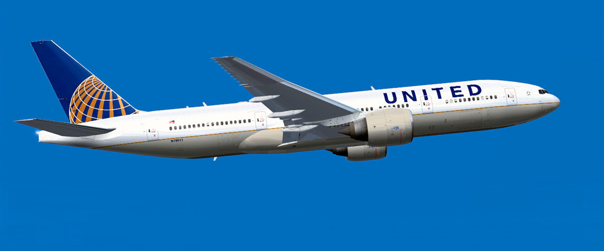 united airlines 777 was the plane I took oversease