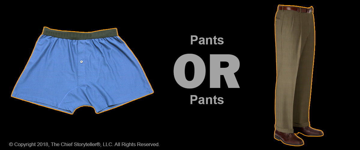 London trip, I used a story about pants (or trousers) to illustrate the differences in language in my storytelling for leaders keynote to acevo