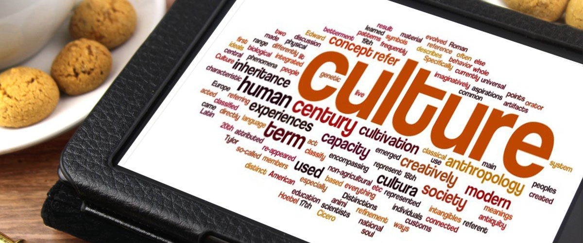 word cloud or better term, message cloud, with culture in the center, colorful, varying sizes colors