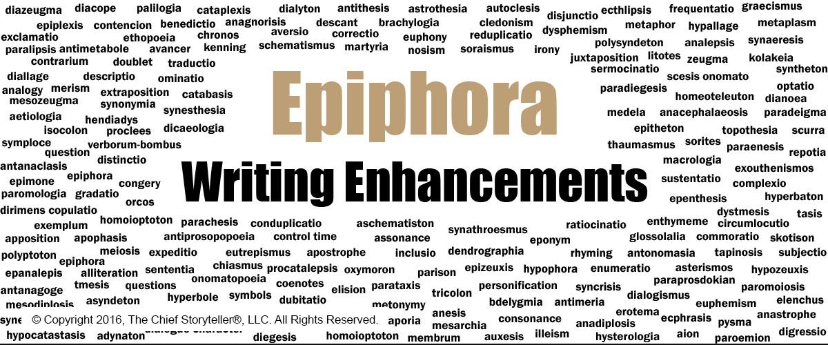 Word cloud of hundreds of figures of speech. This is for epiphora on our blog, for what we call writing enhancements, category of emphasize and repeat