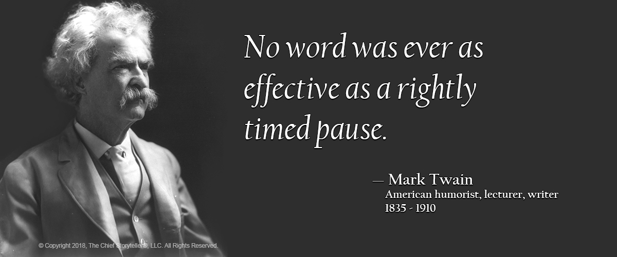 mark twain quote about the effectiveness of the pause