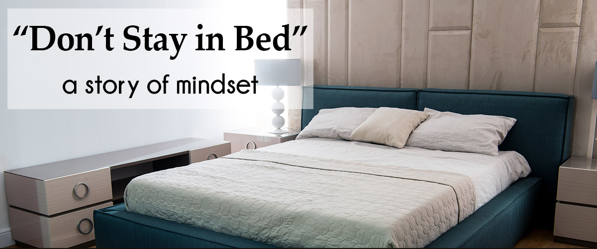 don't stay in bed story with tidy bedroom, queen size bed