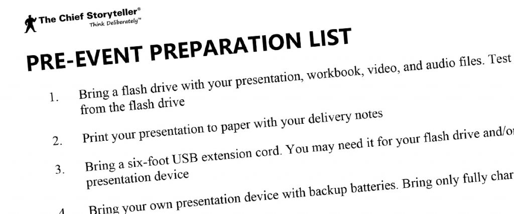 pre-event preparation list for your big presentation, part 1 of 2