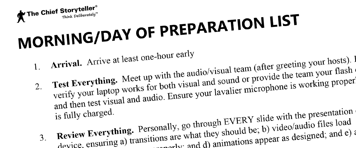 pre-event preparation list for your big presentation, part 2 of 2