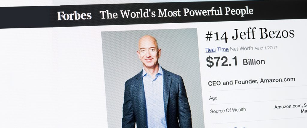 screen shot of Forbes World's Most Powerful People - Jeff Bezos, CEO, Amazon Ranked #14
