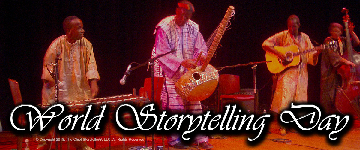 World Storytelling Day 2018 with African griots (storytellers/musicians) on stage