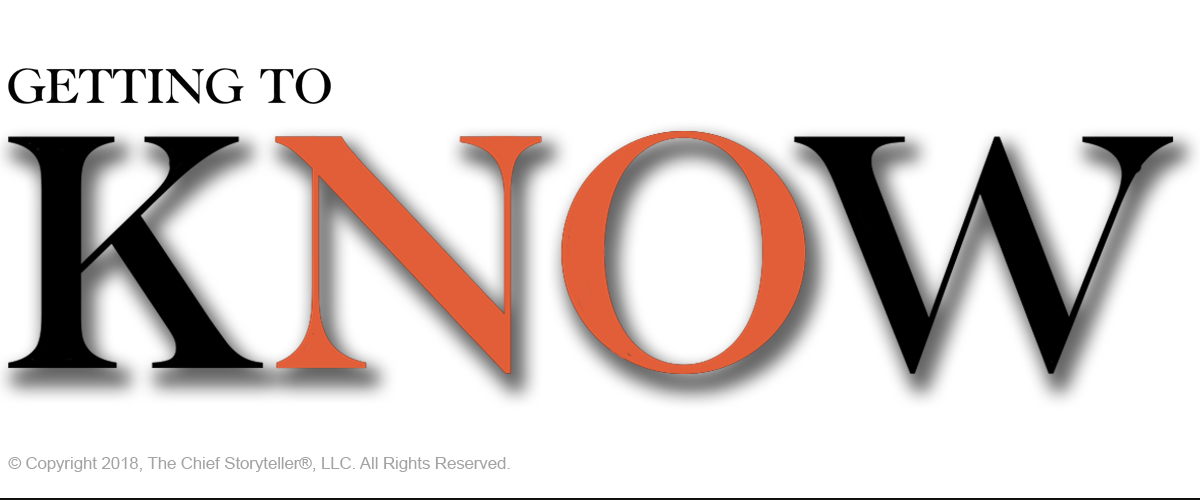 large text, K-N-O-W with K and W black, NO in orange to highlight that to get to no, you have to Know first