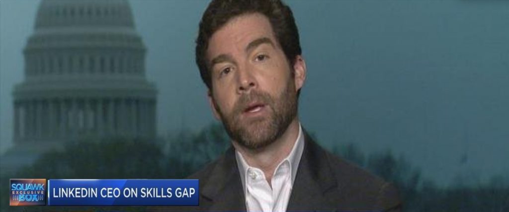 Jeff Weiner, CEO, Linkedin, on CNBC talking about skills gap