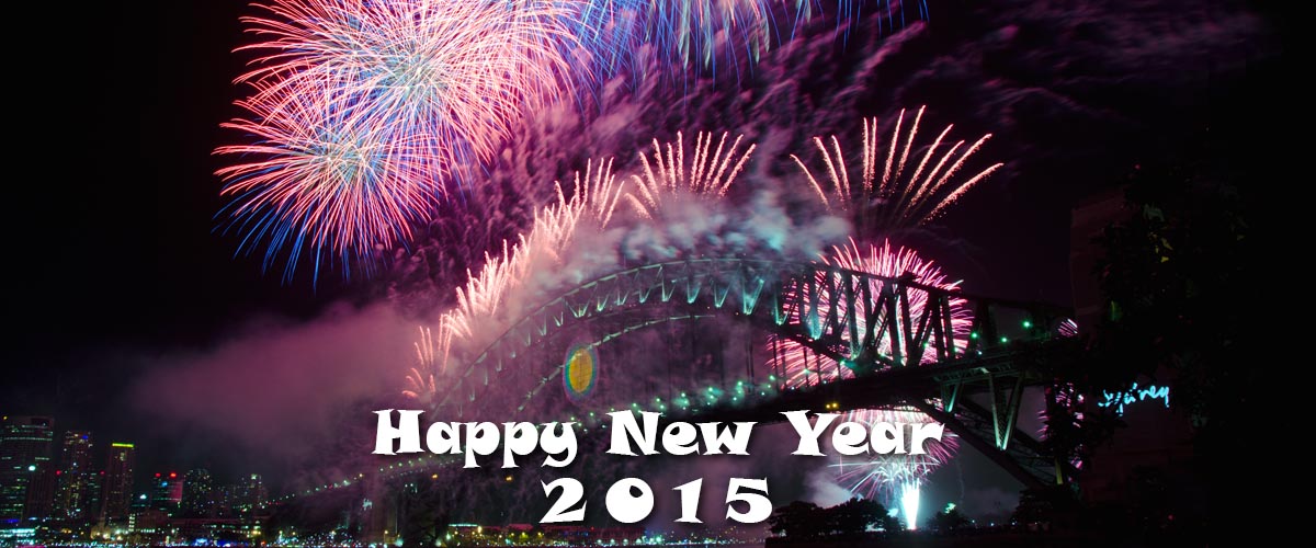happy new year 2015 - fireworks over Sydney Harbour Bridge