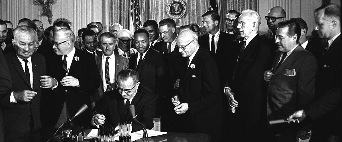 Lyndon_Johnson_signing_Civil_Rights_Act,_July_2,_1964 - martin luther king, jr holiday