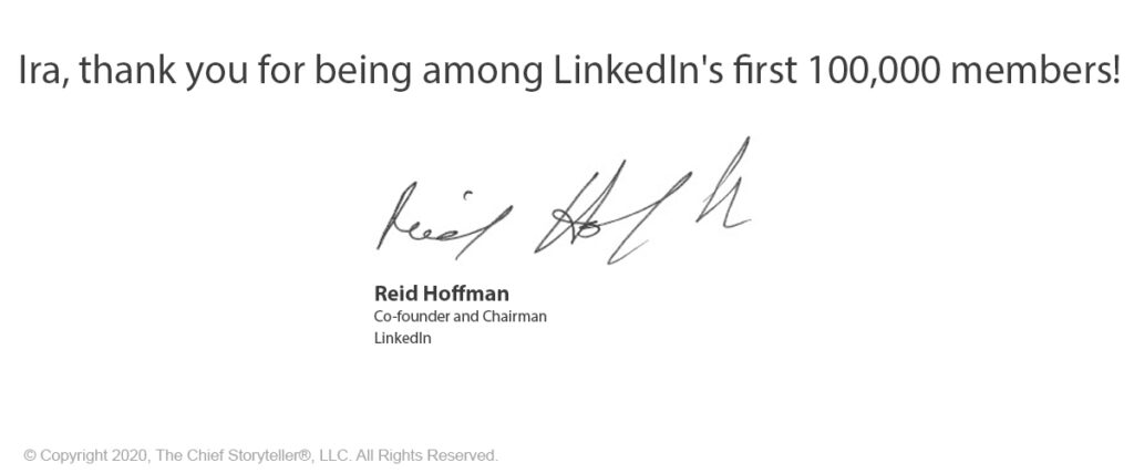 reid hoffman thank you for being a member email from Linkedin -- 11506