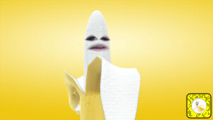 Snap Camera filter lens for a peeled banana