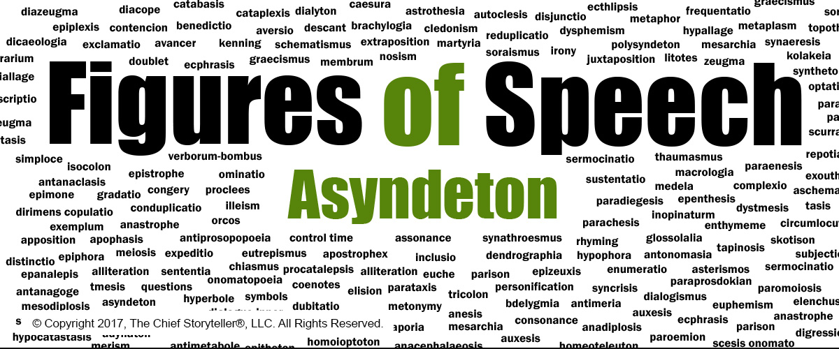 word cloud, hundreds of figure of speech, large text of asyndeton