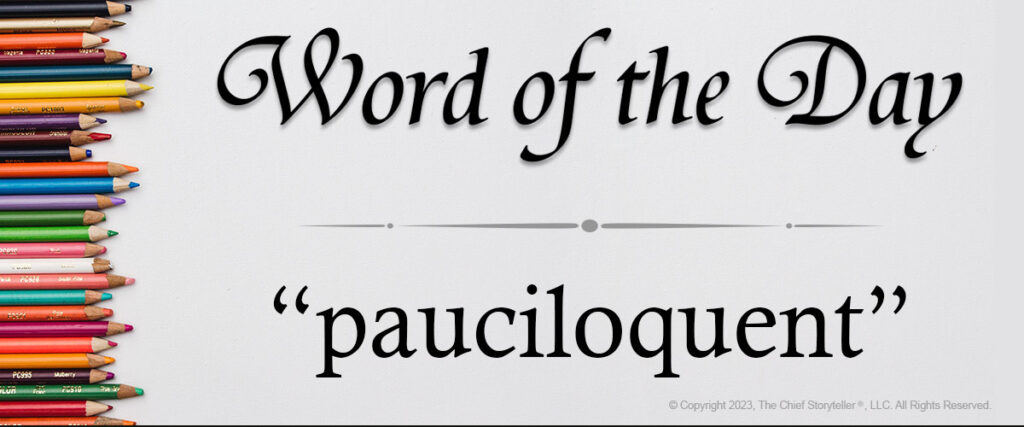 pauciloquent - word of the day, pencils shown horizontally and layered vertically from top to bottom